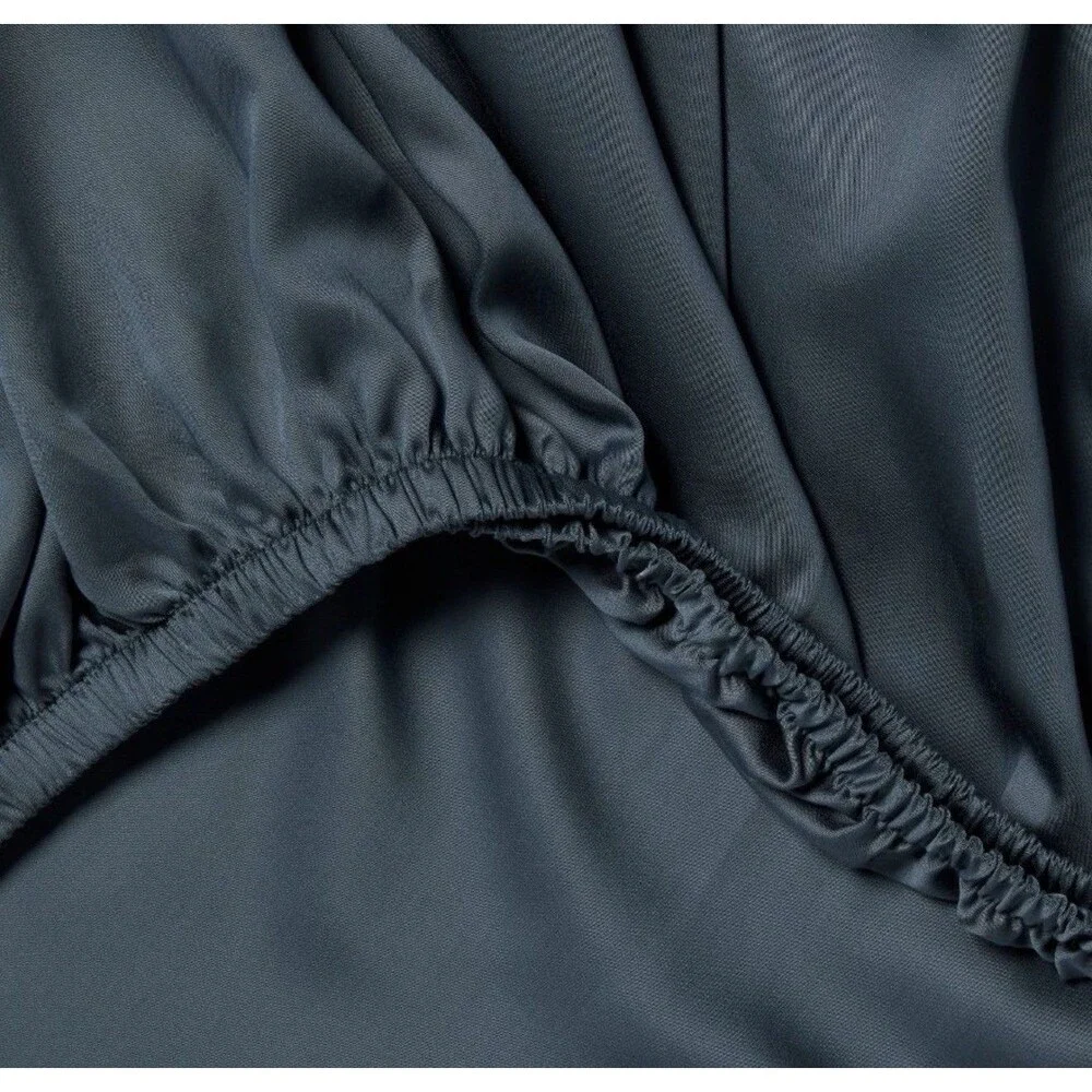 Threshold 320TC Satin 4-Piece Sheet Set Cooling Soft TENCEL Lyocell Graphite NEW